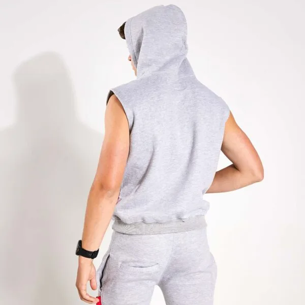 Guerrilla Sleeveless Hoodie - Heather Grey - Simian Saboteur